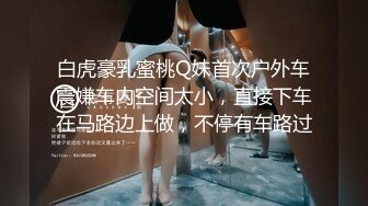 白虎豪乳蜜桃Q妹首次户外车震嫌车内空间太小，直接下车在马路边上做，不停有车路过